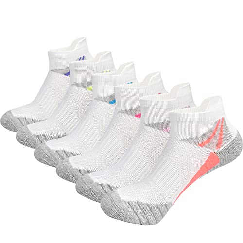 J.wmeet Womens Ankle Socks Athletic Cushioned Breathable Performance Sport Tab Cotton Quarter Women's Running Socks 6 Pack #TOP5