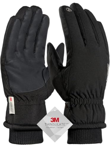 TRENDOUX Handschuhe Herren, wasserdichte für Frauen 3M Thinsulate Ski Damen Touchscreen Dicke thermische Wicking Insert für Bike Snowboard Snow Running, Winterhandschuhe Damen - Schwarz XL