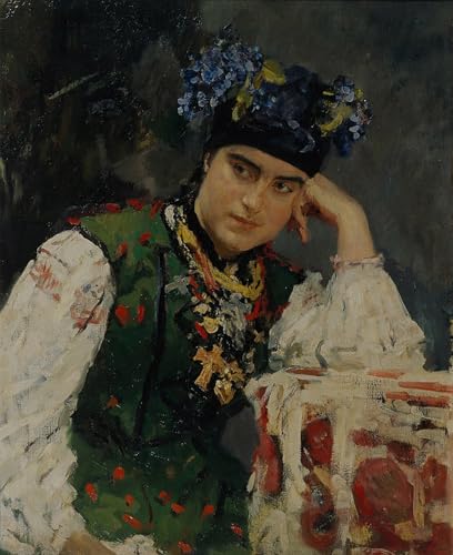 Pintura decorativa Ritratto di Sofia Dragomirov, cuadro en lienzo de Serov de 60x90cm