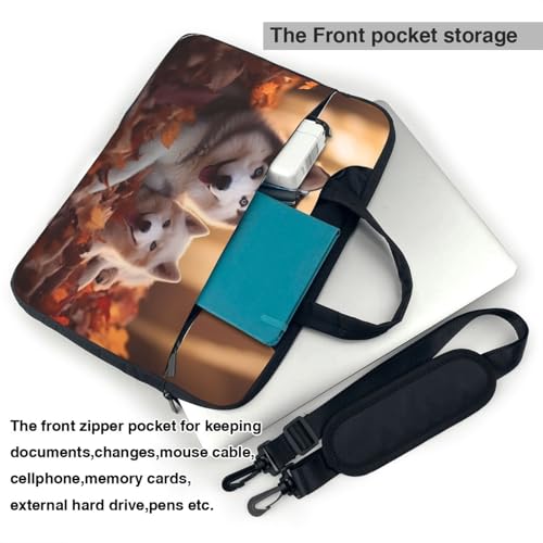 Cute Husky Dogs Prints Laptop Bag - with Soft Interior, Multiple Pockets - Ideal for Men, Travel and Business3