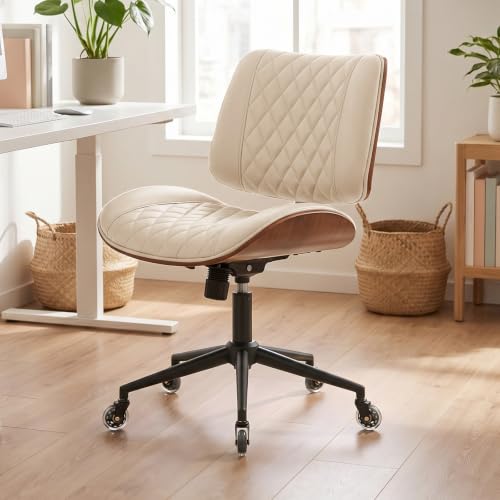 FervorFurn Armless Walnut Style Chair
