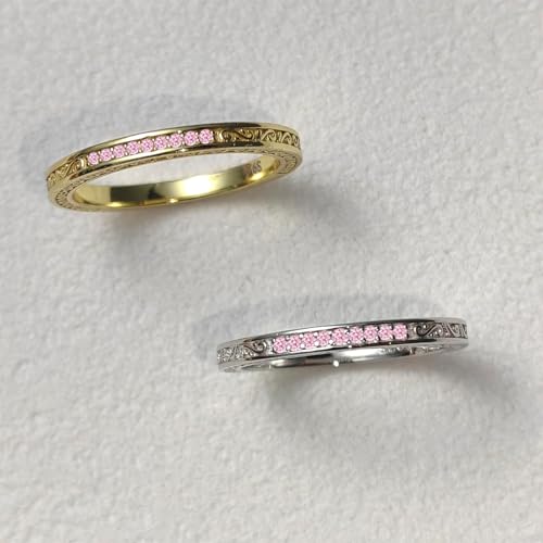 Image of Vintage Celtic Knot Women's Engagement Ring Sets 925 Sterling Silver /14K Gold Plated Stackable Wedding Bands Rings AAAAA Cubic Zirconia Women Bridal Sets Wedding Ring Band Width 1.8mm Size 5-9