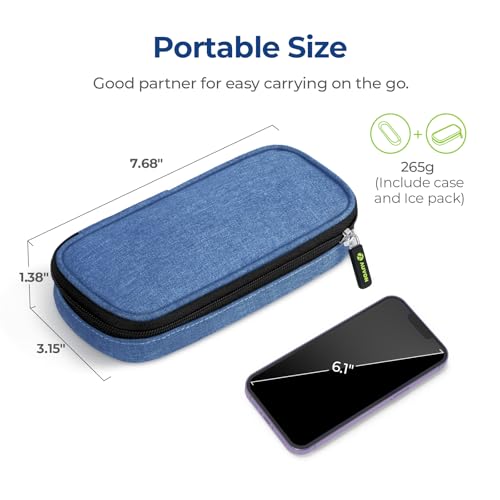 Image of AUVON Insulin Cooler Travel Case, Diabete Care, 2x90g TSA-Approved Ice Pack | Diabetic Medication Insulated Cooling Bag for 2 Insulin Pens and Diabetic Supplies Storage, Compact for Daily Life and Trips