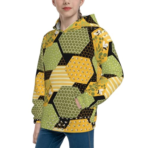 Bee honey Kid Hoodies Boys Sweatshirts Girls Pullover with Pocket2