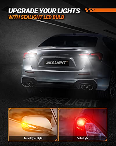 [2023 New Upgrade] Sealight 7440 7443 Led Bulbs, 6000K Xenon White Super Bright 1800Lm For 7441 992 T20 W21W 7444 Led Replacement Bulbs For Backup Reverse Light And Tail Brake Parking Light, Pack Of 2 #TOP1