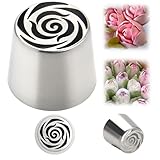 Baipesiy Extra Large Russian Piping Tips - Stainless Steel Flower Nozzles Set for Cake Decorating, Rose & Floral Icing Tips for Cupcakes, Cookies Professional Baking Tools (XXL, Style 40)