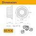 Mrosnail 55Pcs 1/4-20 Flange Nuts Hex Kit - 304 Stainless Steel, Serrated Lock Nuts Assortment for DIY, Automotive, Construction, Industrial, Repair, Home Improvement, and Heavy Duty Projects