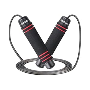 GRIFEMA GA5004 Skipping Rope For Adults Kids Fitness, Speed Jumping Rope, Weighted Boxing Skipping Rope, Length Adjustable, Black/White