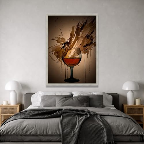 Décoration murale bar : tableau whisky marron pour mur vide - 3