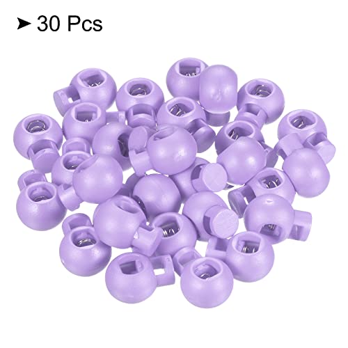 PATIKIL Cord Locks, 30 Pack Ball Spring Toggle Stopper for Drawstring Bag Shoelaces Violet, 17x22mm - Image 3