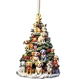 クリスマスツリーブックオーナメント - クリエイティブアクリルハンギングデコレーション|ホリデーパーティー用のお祝いの本棚ペンダントWindowillsヤードパティオガーデン|屋内の屋外の装飾のための季節の家のアクセント