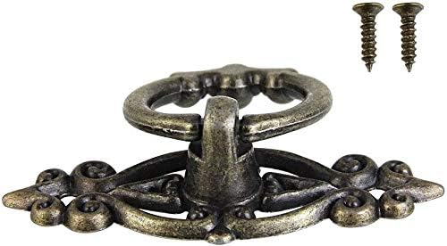 Namvo 10pcs Vintage Kitchen Cabinet Cupboard Dresser Door Drawer Ring Pull Handles Knobs,for Kitchen Cabinet Cupboard Dresser Door Green Bronze(2.6 * 1 in) - Image 4