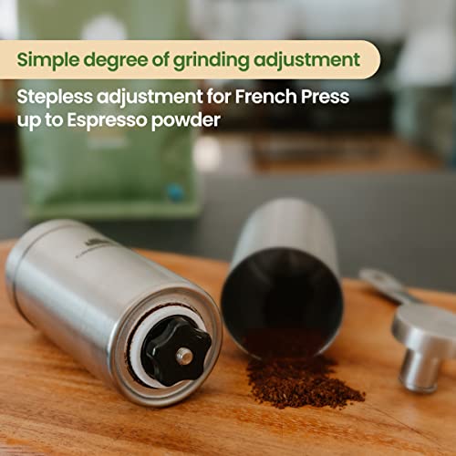 Groenenberg Manual Coffee Grinder, Stainless Steel, Infinitely Adjustable Cone Grinder for Coffee and Espresso - Image 4