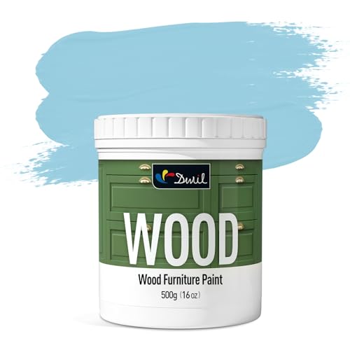 DWIL Matte Finish Furniture Paint - 16 Oz Wood Paint for Cabinets, Doors, Tables, and Dressers Refinishing - Water-Based, Non-Toxic & Odorless, Easy to Apply(Crystal Blue)-Without Tools