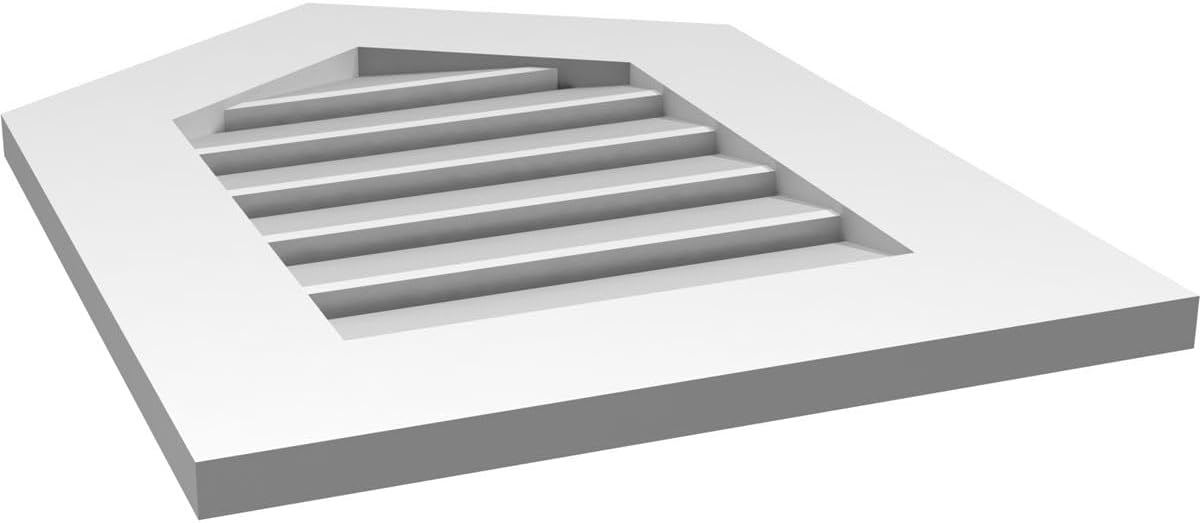 GVSPE18X2401SF-08 Peaked Top Standard Frame, Primed Tan Signature Series Surface Mount Gable Vents, 18-in. W x 24-in. H