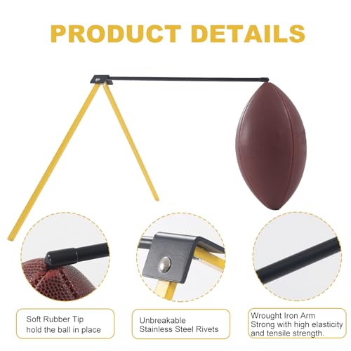 ZUKAM Football Kicking Tee, Metal Field Goal Kicking Holder Stand, Portable Holder Compatible with All Football Sizes - Thumbnail 2