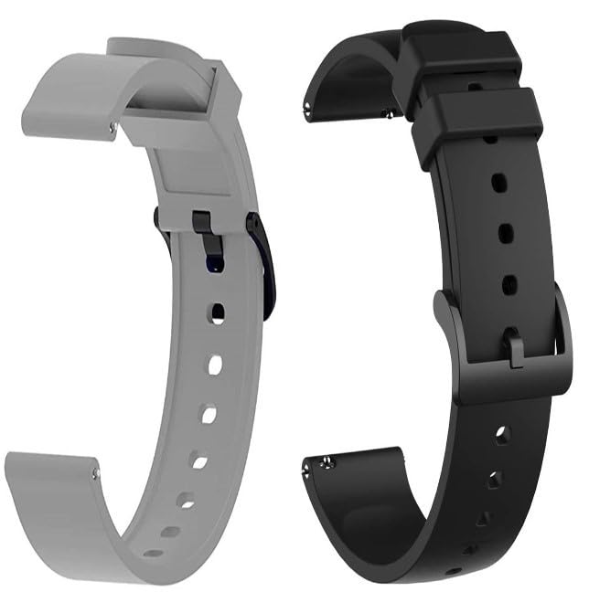 EDNITA 19mm SmartWatch Strap with Black Buckle for Fire Boltt/Boat/Noise/Amazfit/Oxy/Pulse/Beat/Boat Storm & All 19mm Lugs Watches - Black & Grey - Pack of 2 (B0D49QZPSL) Amazon Price History, Amazon Price Tracker