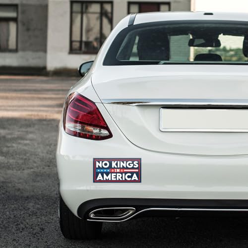 Image of (3pcs) [7.5 inchx3.75 inch] No Kings in America Bumper Sticker Since 1776 Resist Fascism Racism Stickers for Car Rejecting Kings Decal Leftist Activism Political Gifts Decor Car Truck Windows