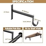 AddGrace Heavy Duty Closet Rod and Shelf Brackets 8 Inch Wall Mounted Closet Rod Bracket with Pole Holder Shelving Support with Screws for Laundry (2 Pack) - Image 4