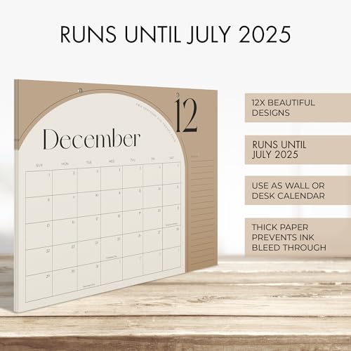 Aesthetic 2024-2025 Desk Calendar - Runs From January 2024 Until July 2025 - The Perfect Minimal Desktop/Wall Calendar for Easy Organizing - Image 6