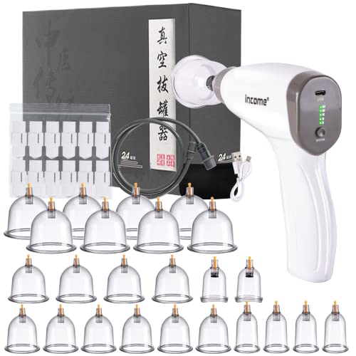 Camxtool Electric Cupping Theraphy Set 24 Cups, Professional Cupping Set With Pump, Vaccum Cupping Suction Cups Massager, Gifts Massage Cupping Set For Body Massage Relieve Neck Back Pain #TOP3