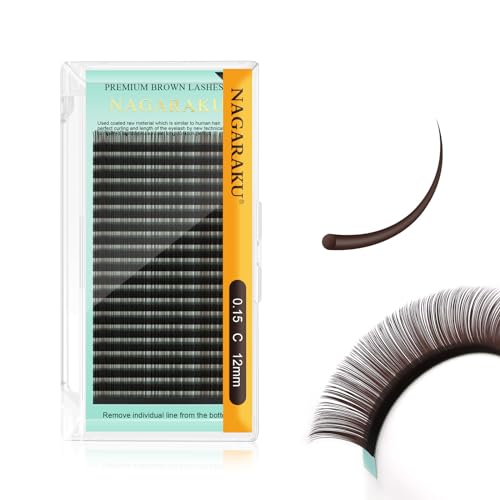NAGARAKU Individual Lash Extensions 0.15 C 12mm Dark Brown