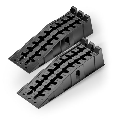 XPOtool Rampa de Acceso para Cargas hasta 5 toneladas 2 Piezas Hechas de plástico rampas de Carga vehículos Pesados Coches