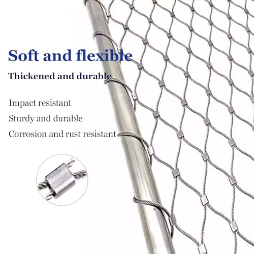 Filet en câble d'acier inoxydable 304 | Maille multibrins usage résidentiel de 129 pi²