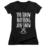 Game of Thrones You Know Nothing Jon Snow Juniors' Sheer Fitted V-Neck T Shirt,You Know Nothing Jon...
