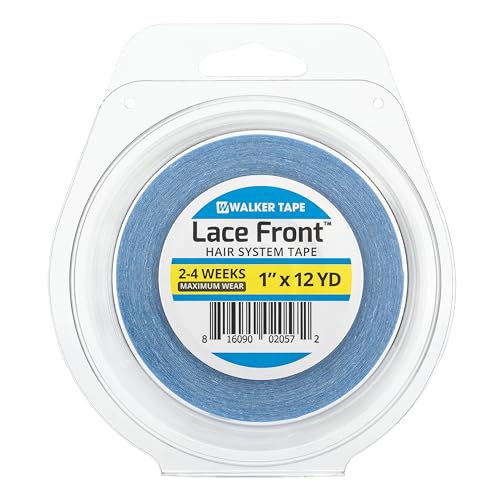 Image of Walker Tape Lace Front Support Tape Roll 1 inch x 12 Yards, Double Sided Wig Tape for Lace Systems, Toupees, and Tape in Hair Extensions Human Hair, Hypoallergenic Dull-Finish Hairpiece Tape for 2-3 Weeks