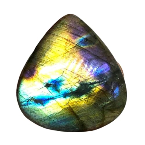 Labradorite naturelle dos plat poire 36x33mm cabochon facile à coller sans glisser