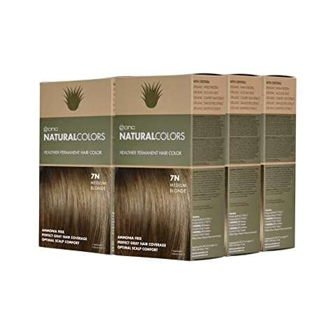 ONC NATURALCOLORS 7N Medium Blonde (Pack of 6) 4 fl. oz. (120 mL) Heat Activated Healthier Permanent Hair Dye with Certified Organic Ingredients, Ammonia Free, Vegan Friendly, 100% Gray Coverage Cover