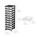IRIS USA Plastic Drawer Storage Organizer Rolling Cart with Wheels Casters 10-Drawers for Classroom Art Craft Supplies Dresser Closet Bathroom Laundry Room Black/Clear