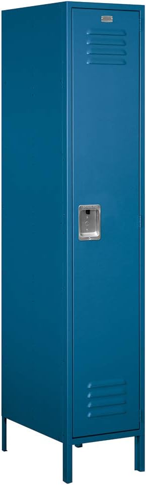 Salsbury Industries 18-51161BL-A 18" Single Tier Standard, 1 Wide x 6 Feet High x 21 Inches Deep, Assembled Metal Locker, Blue