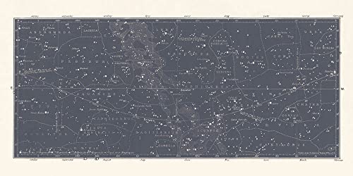 Large Blue Wall Art Constellation Map For Home Office, Bedroom, Modern Home Decor Celestial Astronomy Star Map Nautical Astrology - Blue, Black, Gray, Navy - Small To Large Sizes - Unframed #TOP5