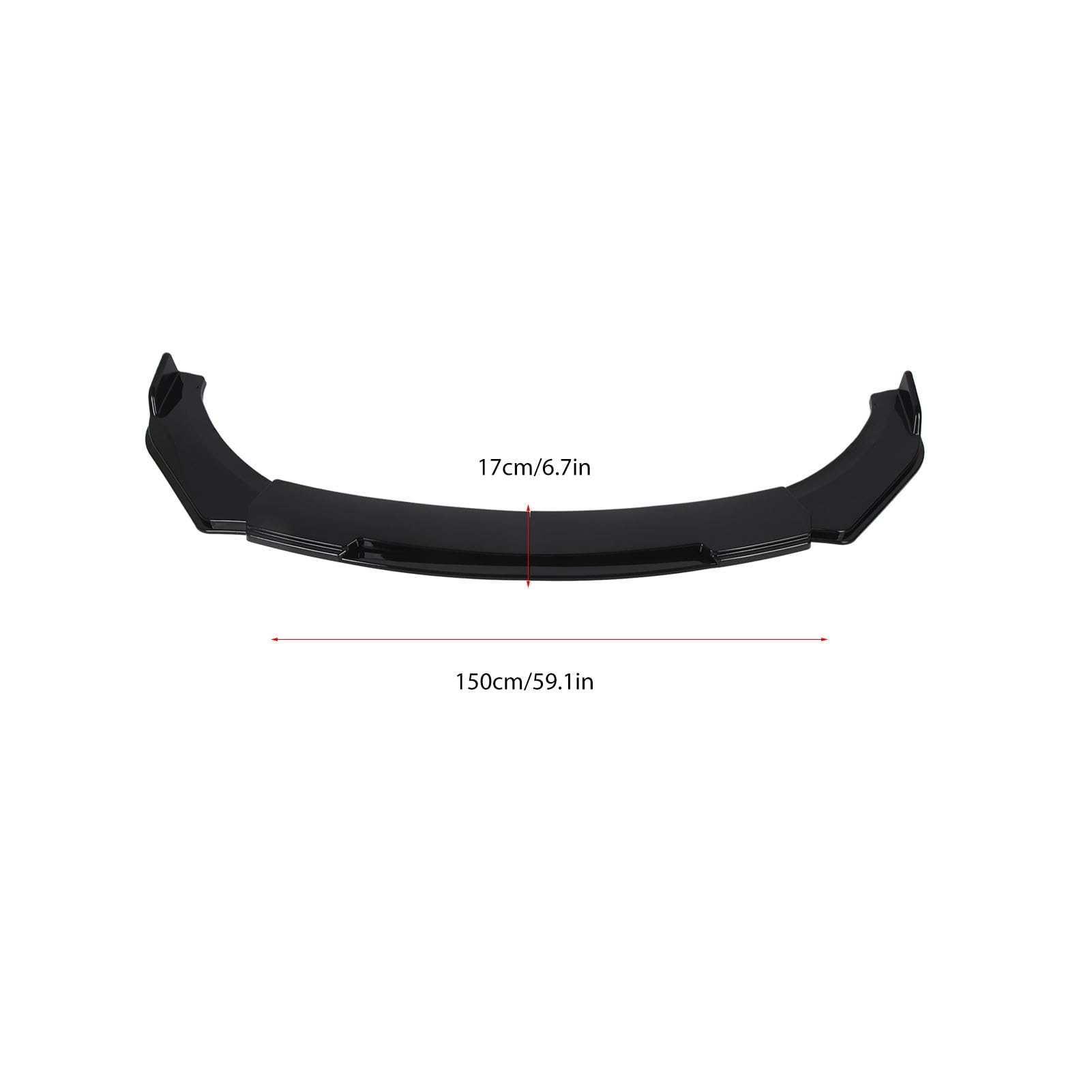 Splitter per Labbra Paraurti Anteriore, Nera Lucido 150 Cm, Aspetto Arricchito per il Paraurti Anteriore, Universale per Accordo, Civico, ABS (Labbro nero)