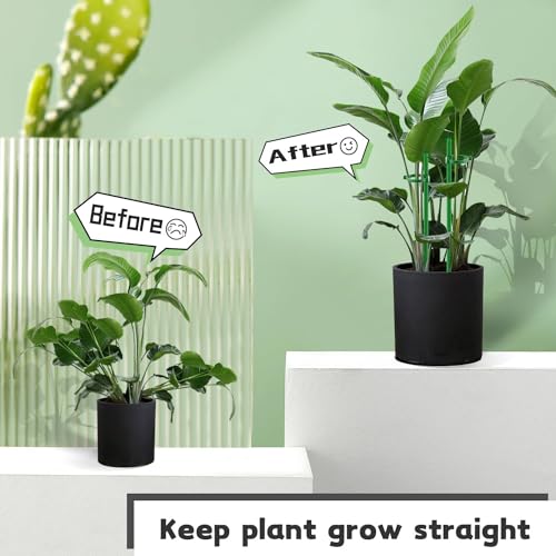 Plant Stakes 17inch &11inch SupKing Adjustable Length Plant Support Stake 16Pcs Orchid Stick with Clips for Indoor Outdoor,Garden Pole for Potted Tomato Amaryllis Vegetables Comes with 20 Ties (Green)