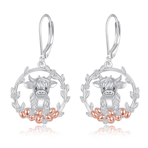 Boucles d'oreilles vache écossaise le cadeau de ferme unique pour maman et femmes passionnées