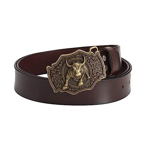 Ceinture signe du zodiaque taureau du Texas en cuir véritable et laiton pour homme et jeune