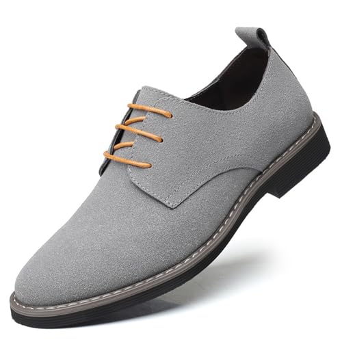 Image of Men's Suede Lace Up Oxfords Classic Wing Tips Dress Shoes Casual Luxury Business Work Office Derby Shoes