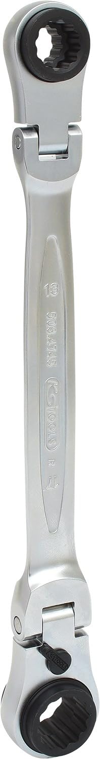 KS Tools 503.4745 Gearplus Chiave a Cricco Doppia Poligonale Snodata Reversibile 4 in 1