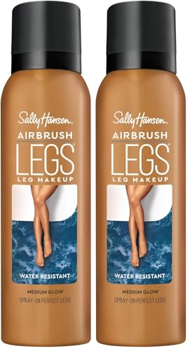 Sally Hansen Airbrush Legs, Spray-On, Medium Glow | Leg Makeup | 4.4 Oz | Pack of 2