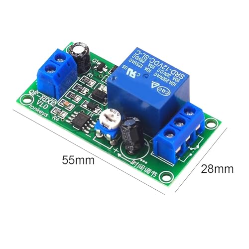 Module de relais de temporisation 12V DC avec minuterie réglable en secondes pour commutation