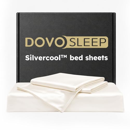 Silver Infused Sheets Set, Stays Fresh SGS Quality Certified, Temperature-Regulating Sheets for Night Sweat & Hot Sleeper, 1000-Thread-Count Luxuriously Silk Feel - White, Twinxl Set (3 Piece Set)