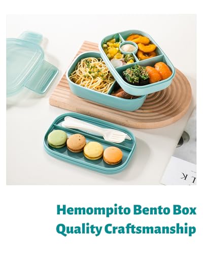 Hemompito Bento Box, 3-Layer, 8-Compartment Lunch Containers with Utensils, 64 oz, Food-Grade PP5, Leakproof Silicone Seal, Microwave & Dishwasher Safe, Lunch Box for Office, Picnics & More - image 5