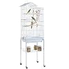 Yaheetech 62.5-inch Roof Top Flight Bird Cage for Parakeets Cockatiels Conures Finches Lovebirds Canaries Budgies Small Parrots, Large Birdcage with Detachable Rolling Stand, White