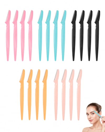 SIRLOMU Maquinilla de Cejas 20 Unidades (5 Diseños x 4), Cuchillas Faciales para Mujer | Depilación Sin Dolor, Dermaplaning Suave y Control Preciso de Contorno