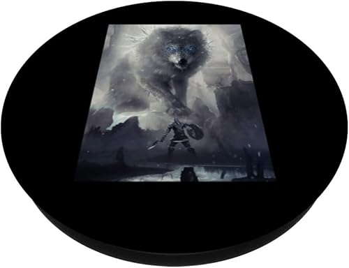 Miniatura 2 de Emblema vikingo Fenrir monstruoso lobo nórdico mitología PopSockets intercambiables PopGrip