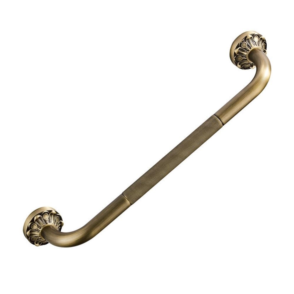 Haoxueli Grab Bar For Retro Decoration Users Antique Brass Wall Mounted Bathroom Hardware Set Towel Rack Tissue Holder Hook And Cup For Neat Toiletries Storage(Grab Bar)
