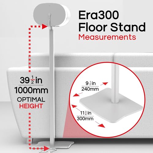 Sound Bass ERA300 Floor Stand, Premium Metal Design, Twin Pack (2pcs), White, Compatible with Sonos ERA 300 Speaker, Accessories Included, Cable Management, Designed in the UK, Double, Pair by Sound Bass - Image 9